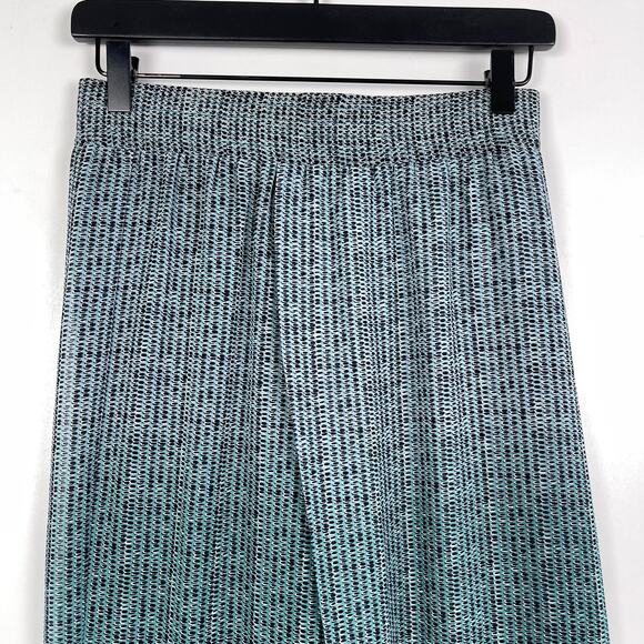 NIC+ZOE XS Satin Ombre Print High Rise Wide Leg Chiffon Pants Green - Picture 2 of 10